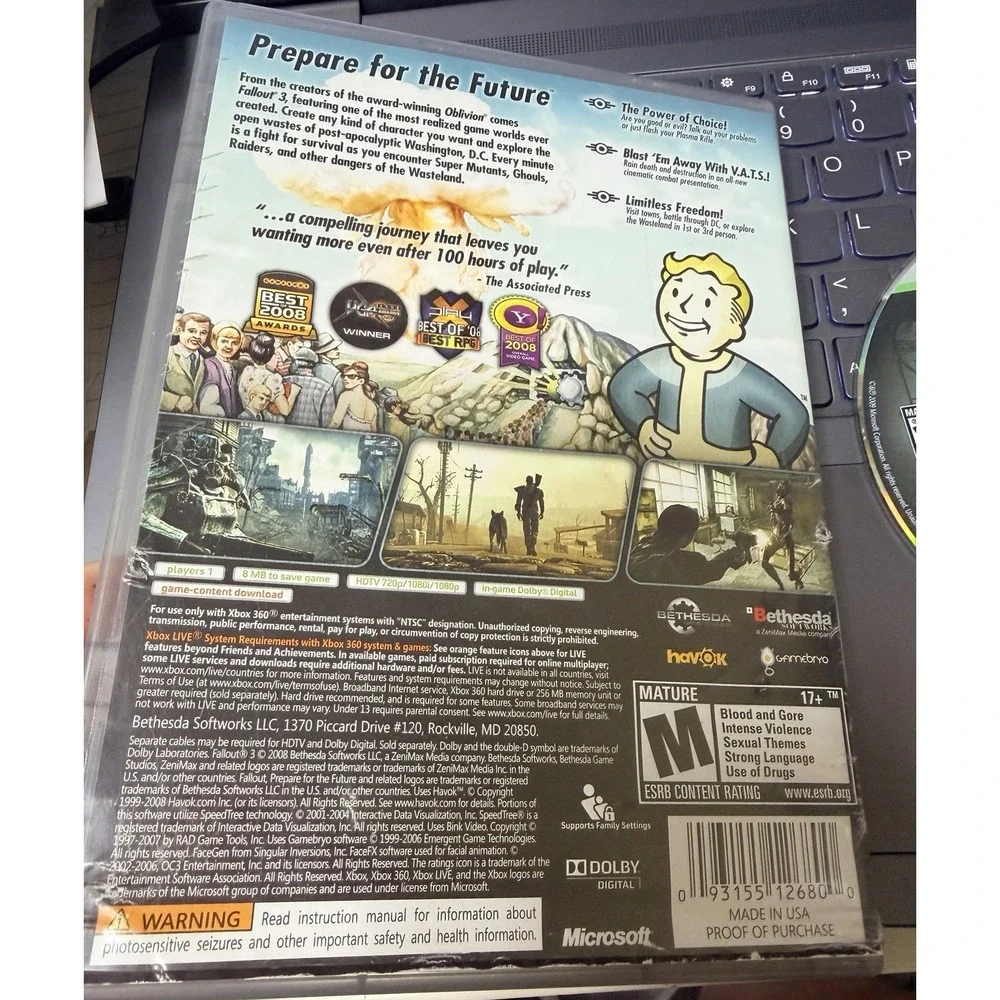 Fallout‎ 3 Microsoft Xbox 360 Platinum Hits Best Seller Bethesda RPG Game
